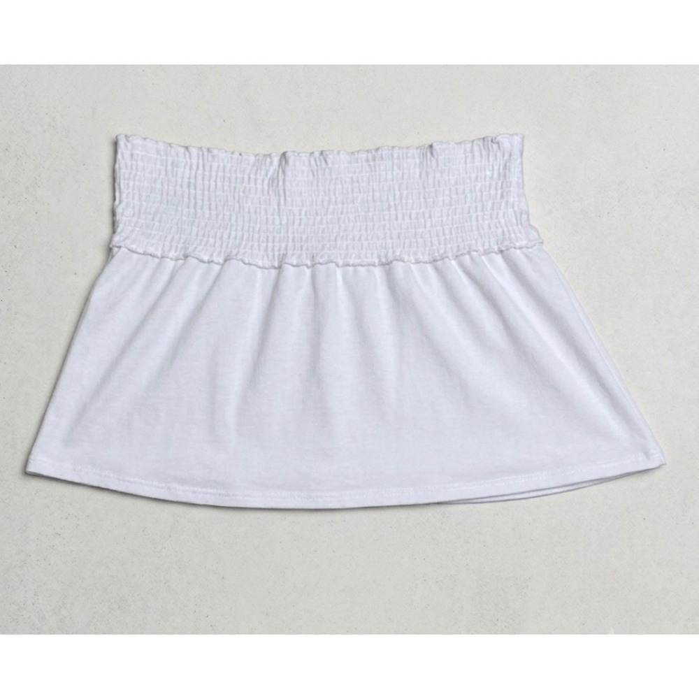 Polo Ralph Lauren white Terry Cloth Smocked Mini Skirt Sz L Swim cover up Sporty